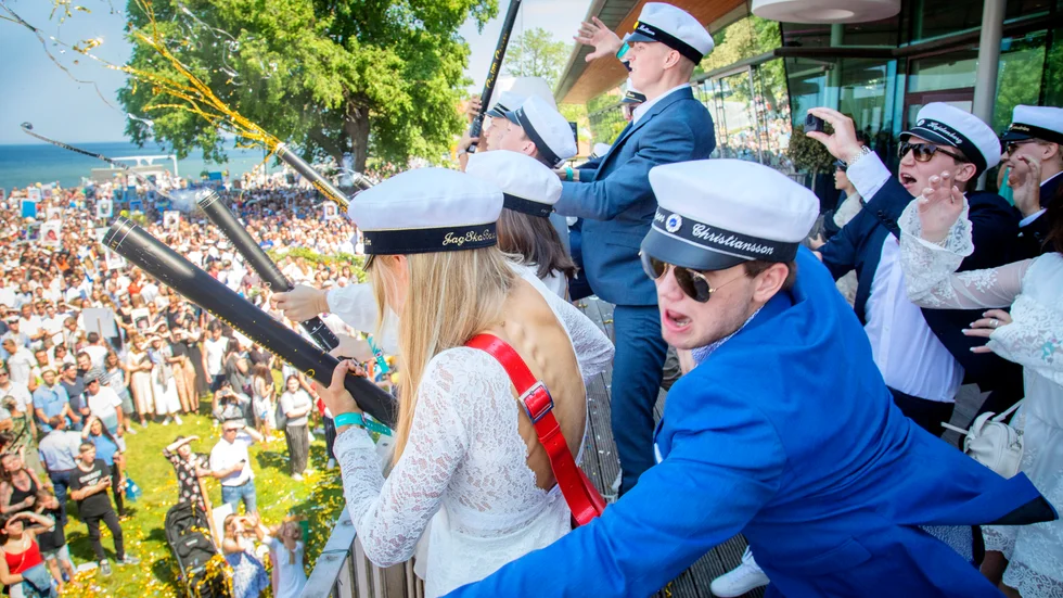 Senast studenterna fick springa ut på Wisby strands balkong var år 2019.