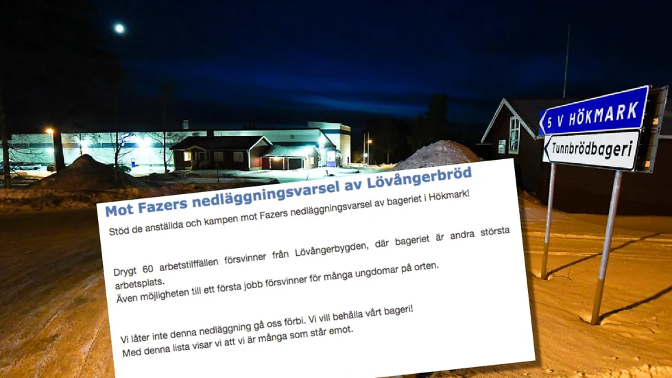 Montage: Jeanette Lövgren/Facebook-gruppen ”Protestera mot Fazers varsel …”.