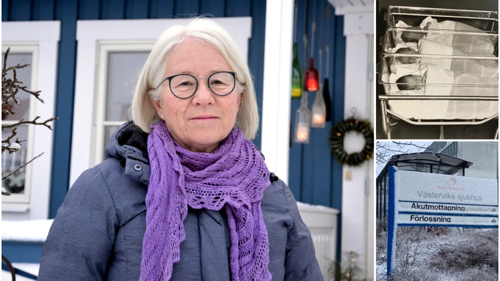 Barnmorskan Anita Malm arbetade på Västerviks sjukhus under hela sitt arbetsliv, med start 1982. I dag är hon pensionär. 
Bilden på barnsängarna högst upp till höger har vi lånat från Region Kalmar län, och är från 1960-talet. 
