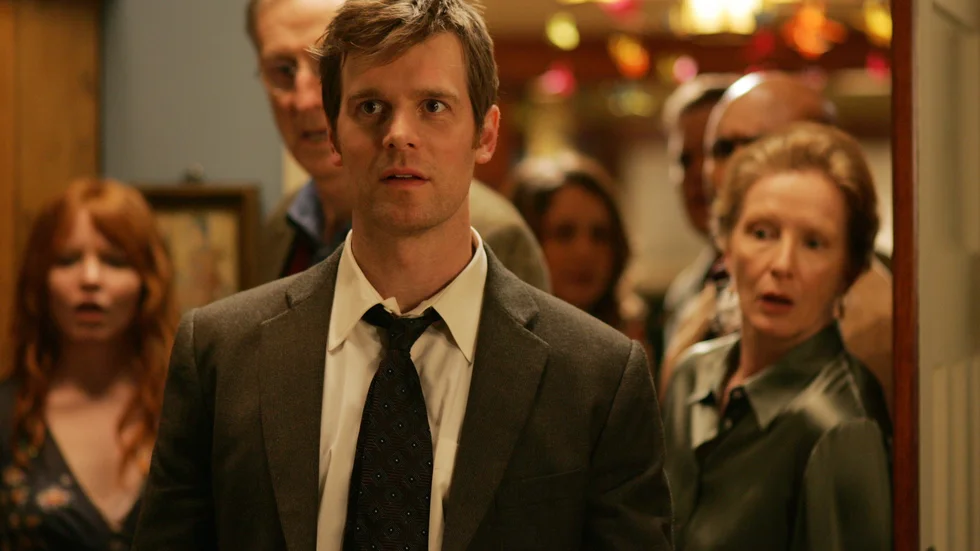 Nate (Peter Krause) och resten av familjen Fisher i "Six feet under". Pressbild.