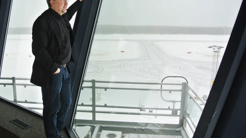 Framtidsplaner. Robert Lindberg har många, lite kaxiga, planer för Skellefteå airport i framtiden.