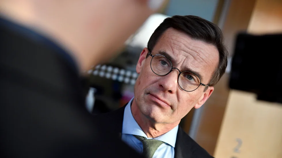 Moderaternas partiledare Ulf Kristersson (M) vid statsministerns regeringsförklaring. Arkivbild.