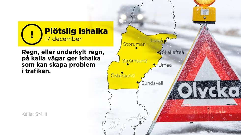Gul varning – plötslig ishalka