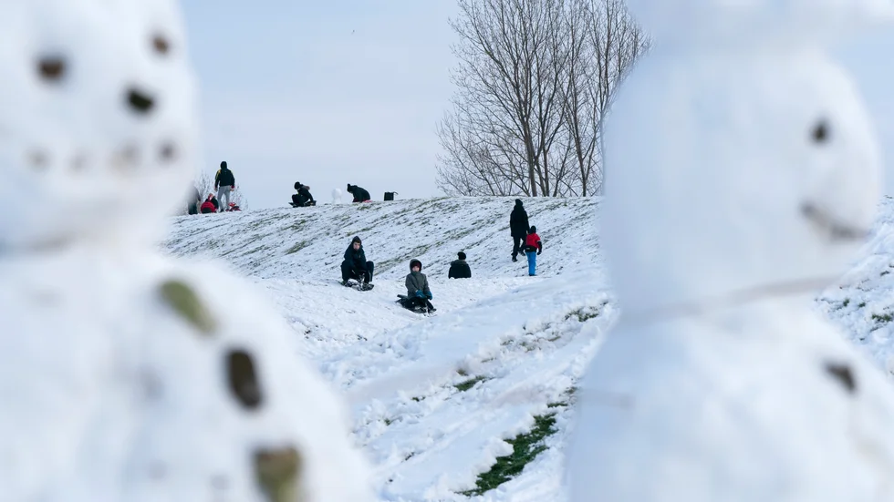 Mestadels vit jul i år. Så här såg det ut i Västra Hamnen i Malmö julen 2018.