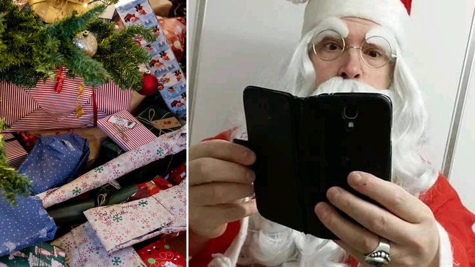 Robert Nilsson i Nyköping är tomte på julafton för att sprida glädje.