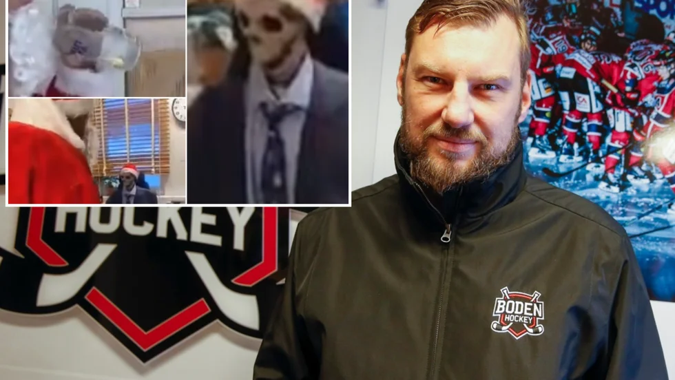 Thomas Regemalm, ordförande i Boden Hockey och bilder från filmen.