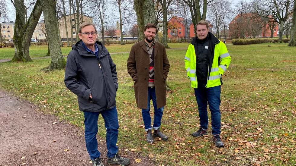Leif Samuelsson - vd VFAB, Petter Frid - Stadsarkitekt, och Carl-Johan Carmling projektledare VFAB.