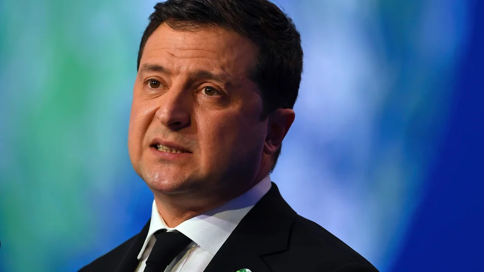 Ukrainas president Volodymyr Zelenskyj oroas av ryska truppförflyttningar vid gränsen. Arkivbild.
