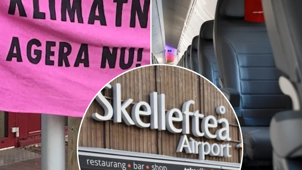 Även 13.30-planet till Skellefteå på söndagen drabbades av aktivister. En resenär berättar: ”Sex poliser kom ombord och avlägsnade paret”