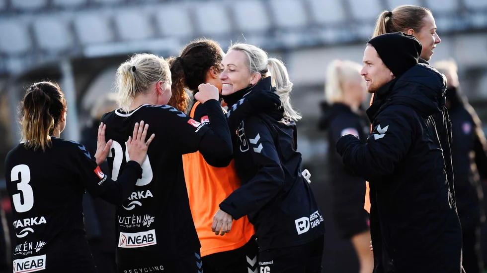 Kristianstadstränaren Elísabet Gunnarsdóttir fick återigen fira en tredjeplats i damallsvenskan. Arkivbild.