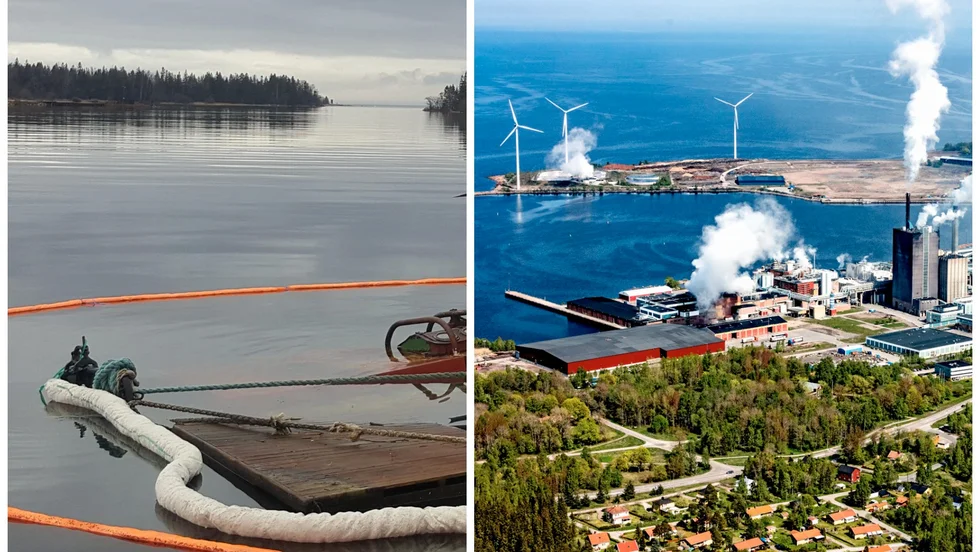 Det pågår ett saneringsarbete vid Stora Enso i Skutskär efter ett större oljeutsläpp. Bilden på länsen är tagen i ett annat sammanhang. 