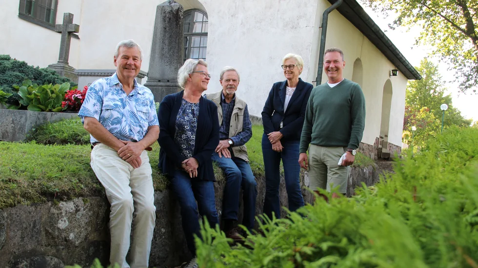 Fem representanter från pastoratets fem församlingar. Göran Lindgren, Ann Johansson, Mathias von Wachenfeldt, Gun Andersson och Patric Grip.