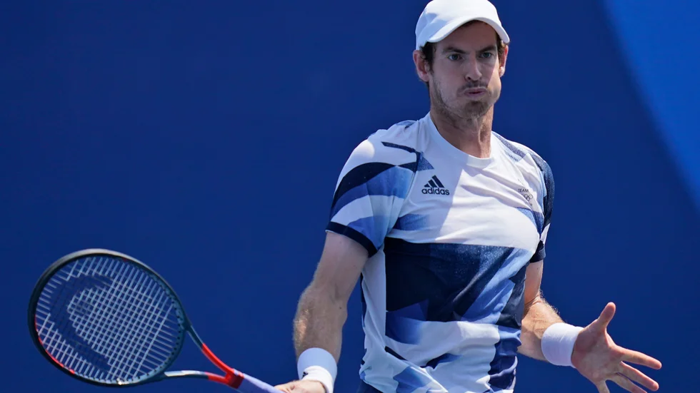 Andy Murray i samband med OS-tennisen i Tokyo. Arkivbild.