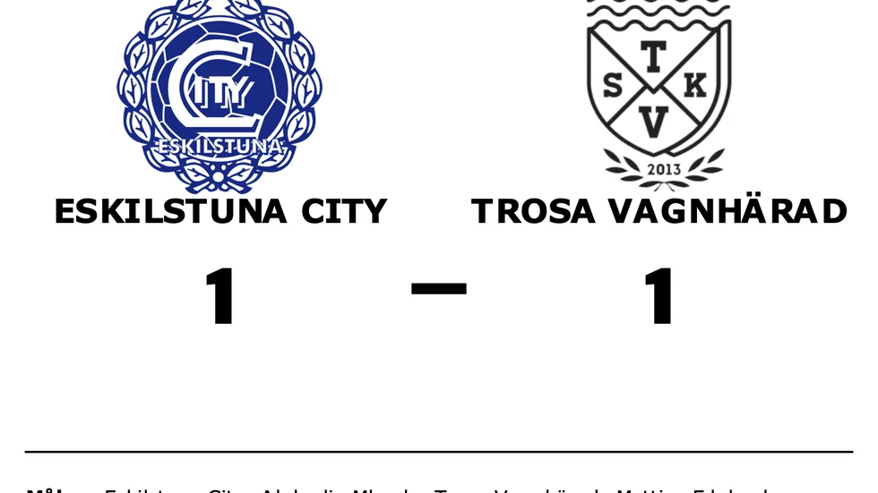 Eskilstuna City spelade lika mot Trosa Vagnhärad
