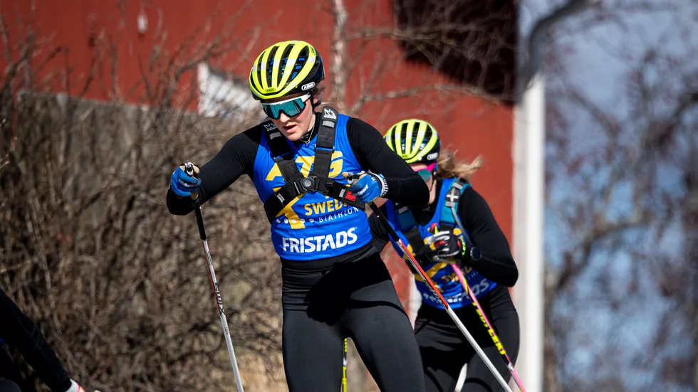 Stina Nilsson tog SM-guld i rullskidskytte. Arkivbild.