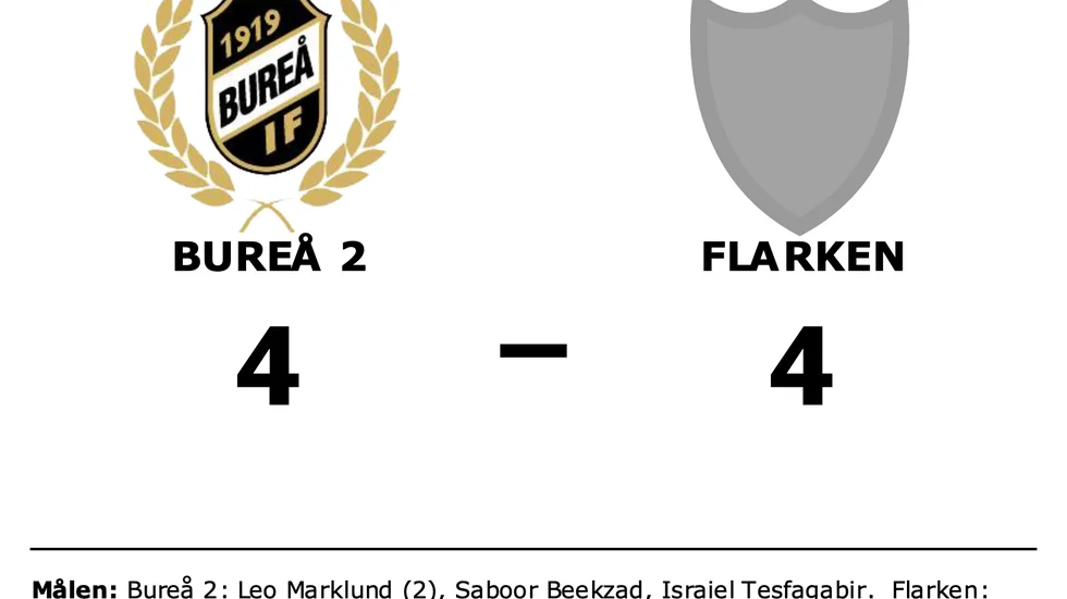 Bureå 2 spelade lika mot Flarken