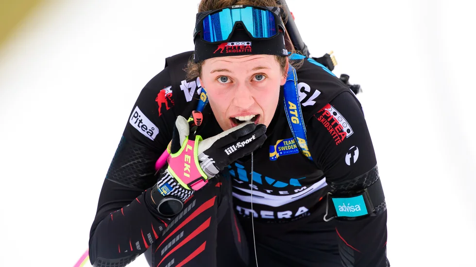 Elvira Öberg, Piteå Skidskytteklubb, vann SM-guld före storasyster Hanna. (Arkivbild)