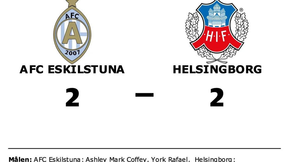 AFC Eskilstuna spelade lika mot Helsingborgs IF