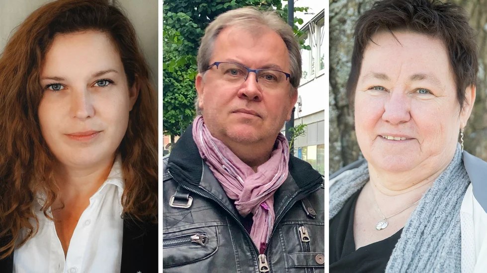 Victoria Barrsäter (C), längst till vänster, och Tony Rosendahl (V), är upprörda efter Marie-Louise Karlssons uttalande om att medborgarskapet bör tas tillbaka för de nysvenska män som utövar våld mot kvinnor. 