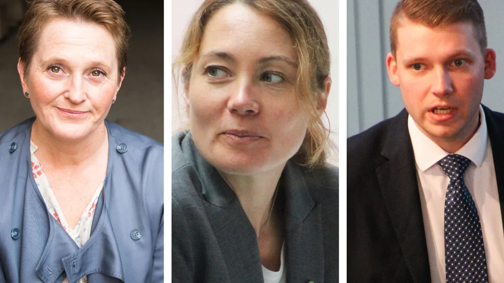 Mari Hultgren (S) och Rebecka Hovenberg (MP), samt Chris Dahlqvist, gruppledare för (SD) har alla olika åsikter om klimatdebatten under fullmäktigemötet.