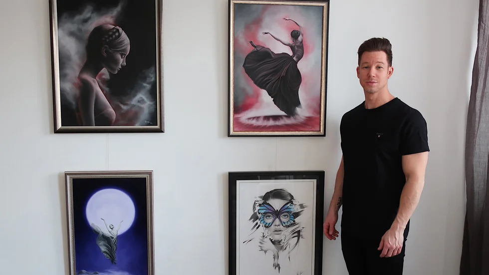 Baris Bagci får ständigt ny inspiration, från bland annat musik. "Jag lyssnar alltid på house när jag målar", säger han.