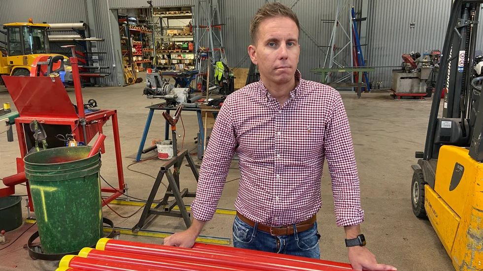 Jim Nilsson är vd Ce Sprinkler AB som bland annat prefabricerar sprinklerrör. 