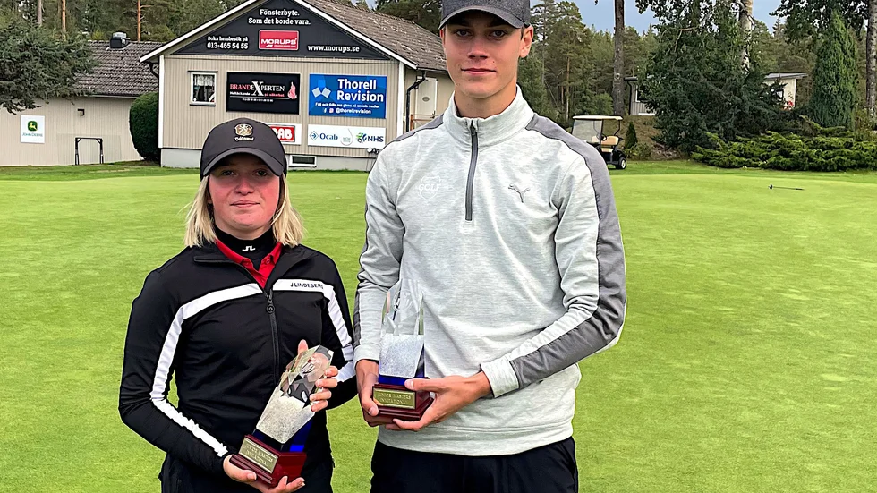 Vinnarna. Kajsalotta Svarvar, Halmstad och Viktor Nordwall, Örebro, vann helgens stora juniortävling på Klinga.