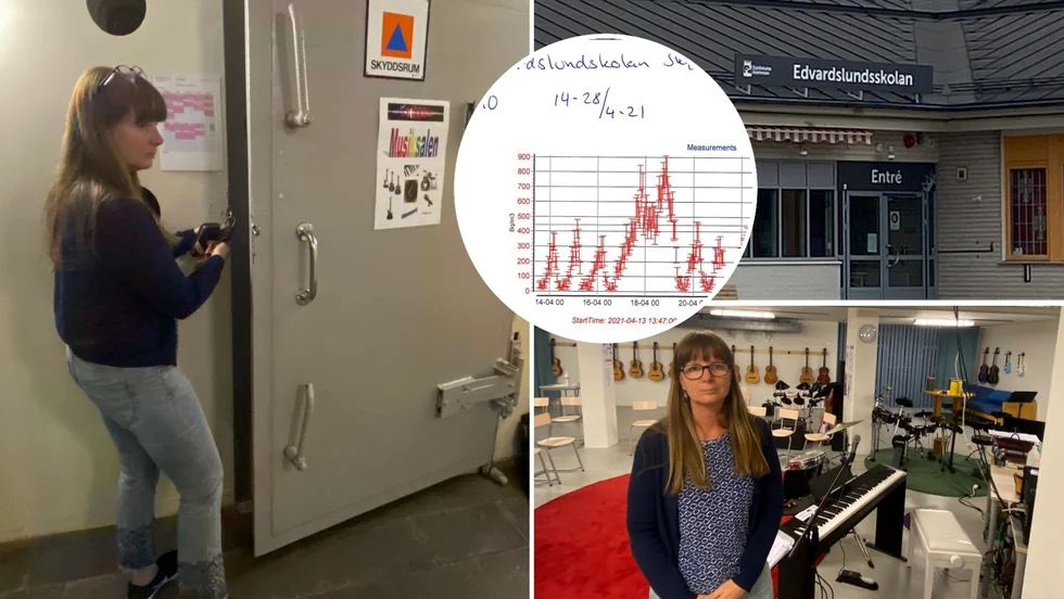 Musiksalen i skyddsrummet på Edvardslundsskolan hålls låst.