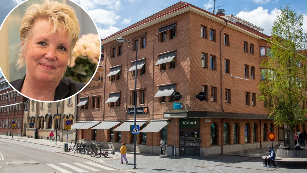 Sparbanken Rekarne säljer sin fastighet i Eskilstuna men kommer att stanna kvar i lokalerna som hyresgäst. På bilden bankens vd Annika Helg.