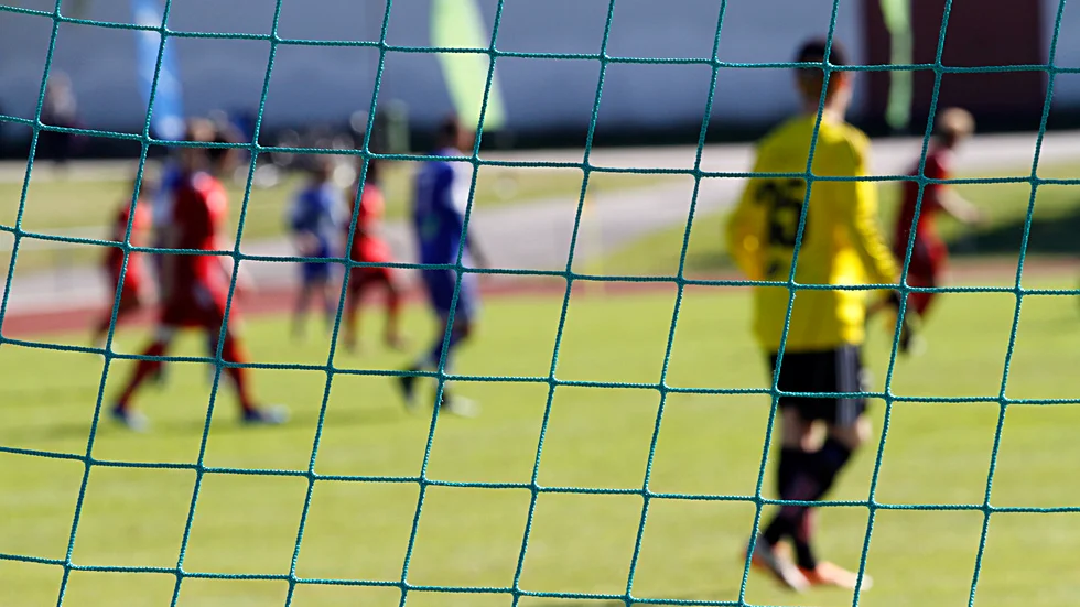 Match på Vasavallen i Strängnäs. Bilden är från sommaren 2021.