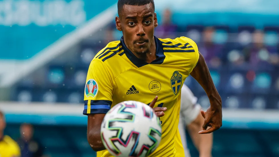 Alexander Isak under EM-matchen mot Slovakien.