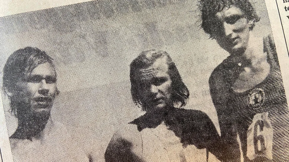 Kuriren för 50 år sedan: Segerherren Janne Persson flankeras av Ilpe Kettunen till vänster och Hans Jonsson.
