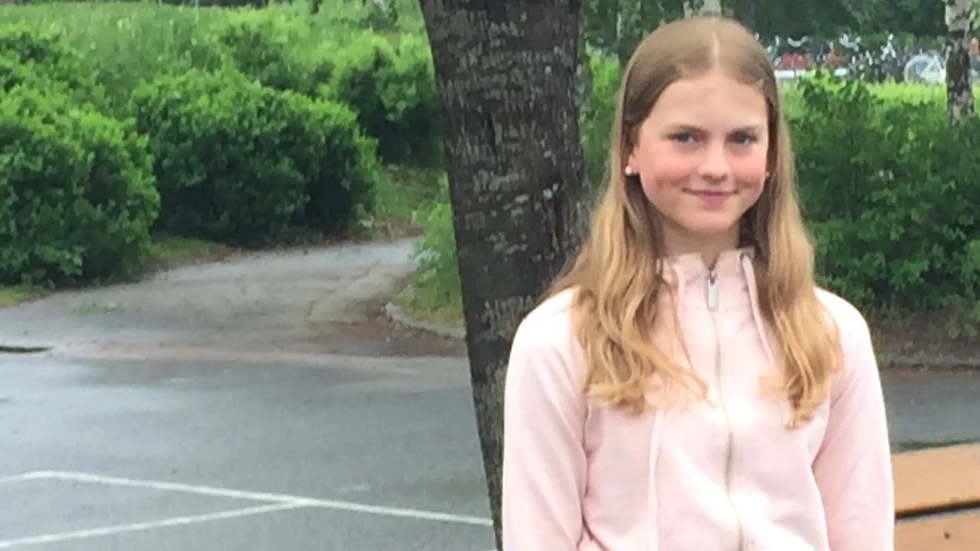 Saga Gunnarsson slutar årskurs nio på Skogstorpsskolan med det högsta betyget i alla ämnen. På fritiden ägnar hon sig mycket åt hästar och ridning.