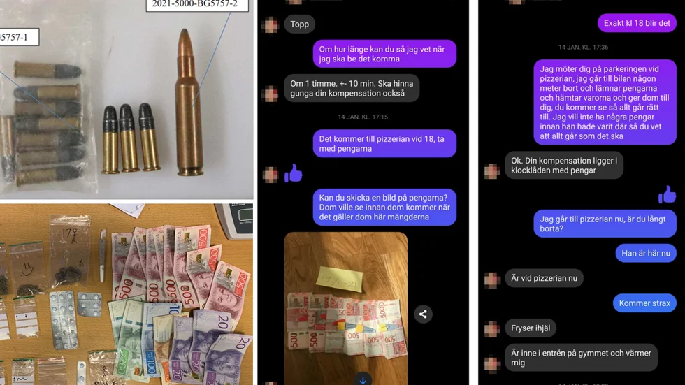 Bland bevismaterialet finns bland annat en chattkonversation mellan de båda åtalade samt beslagtagen narkotika.