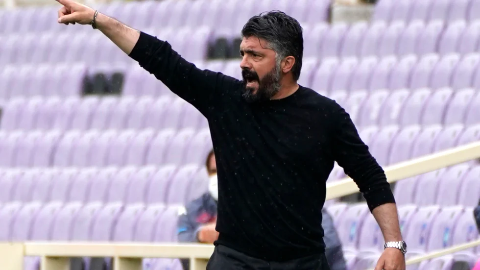 Gennaro Gattuso får gestikulera på Fiorentinas bänk framöver. Arkivbild.