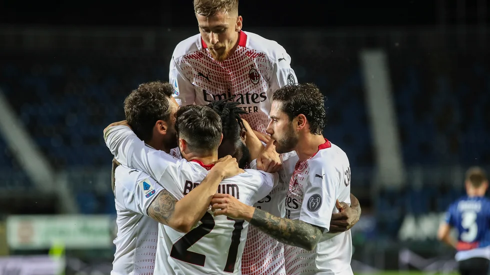Milanspelarna jublade efter Franck Kessies 1–0-mål.