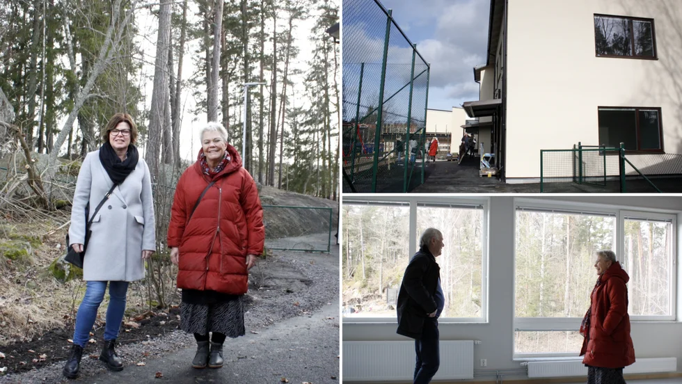 Biträdande rektor Lena Eriksson, rektor Kerstin Johansson och Jan-Åke Henriksson på FKAB var alla på plats för att titta på den nybygda förskolan i slutet av förra veckan.