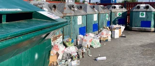 Glas slängt på marken när container inte tömts på en månad: "Inte alls nöjd"