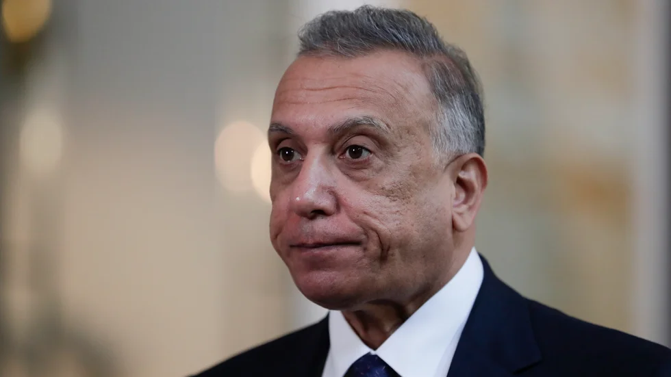 Iraks premiärminister Mustafa al-Kadhemi på en bild från förra veckan.