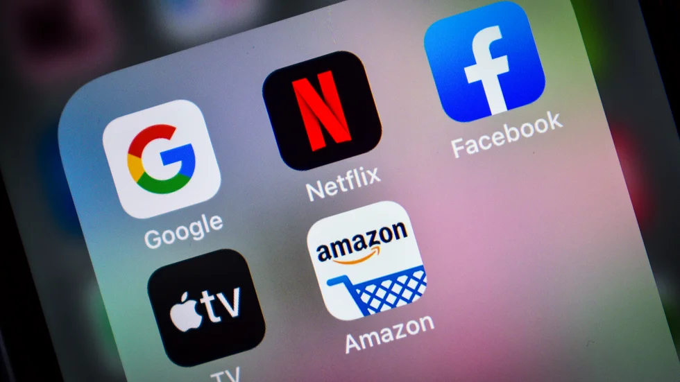 Facebook (Meta), Amazon, Apple, Netflix och Google (Alphabet) brukar kallas för Faang-bolagen. Arkivbild.