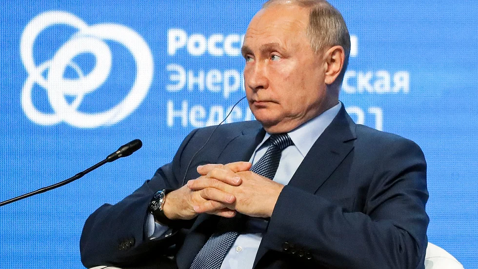 President Vladimir Putin på klimat- och energiforum i Moskva.