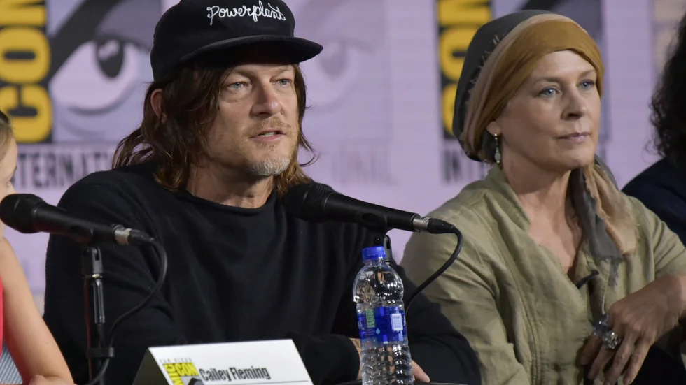 Norman Reedus och Melissa McBride spelar rollfigurerna Daryl Dixon respektive Carol Peletier i "The walking dead". Arkivbild.