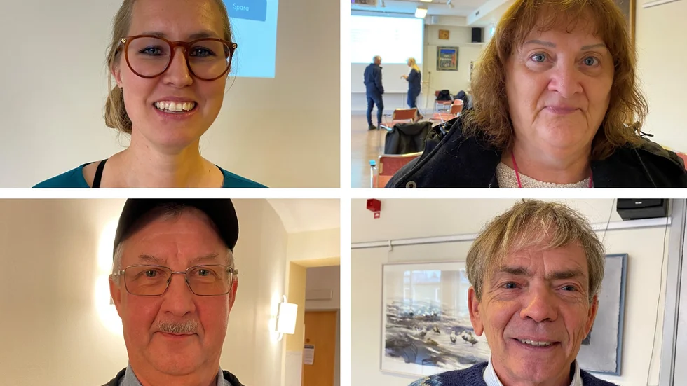 Överst till vänster Elin Granath, verksamhetschef vid vårdcentralen i Boxholm, till höger Ilona Kalapati från Boxholm. Nedre raden t v Thomas Ekholm och t h Mats Andersson, båda från Malexander.