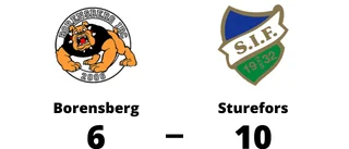 Borensberg föll med 6-10 mot Sturefors