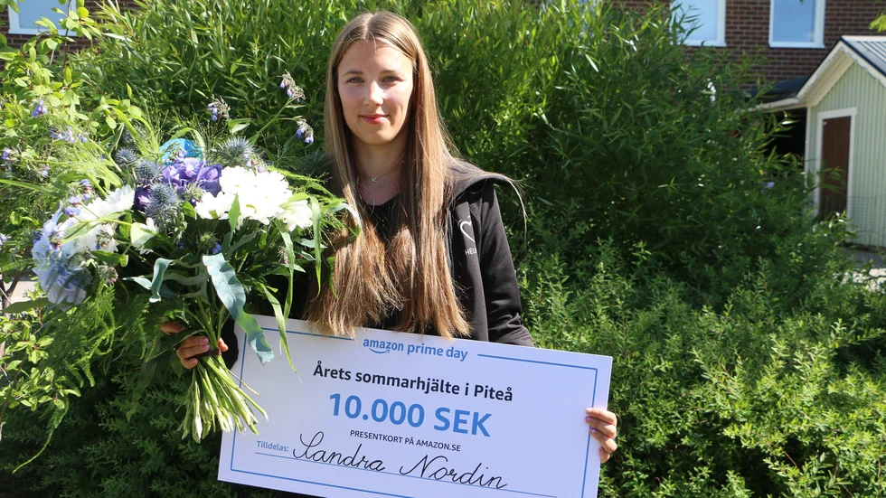 Sandra Nordin är Årets sommarhjälte i Piteå. 