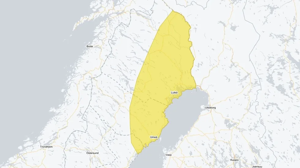 SMHI utfärdar en gul varning som gäller söndag den 28 juli mellan klockan 12 och 21.