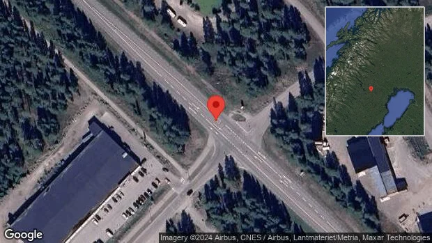 Stopp på väg 95 på grund av trafikolycka med två personbilar