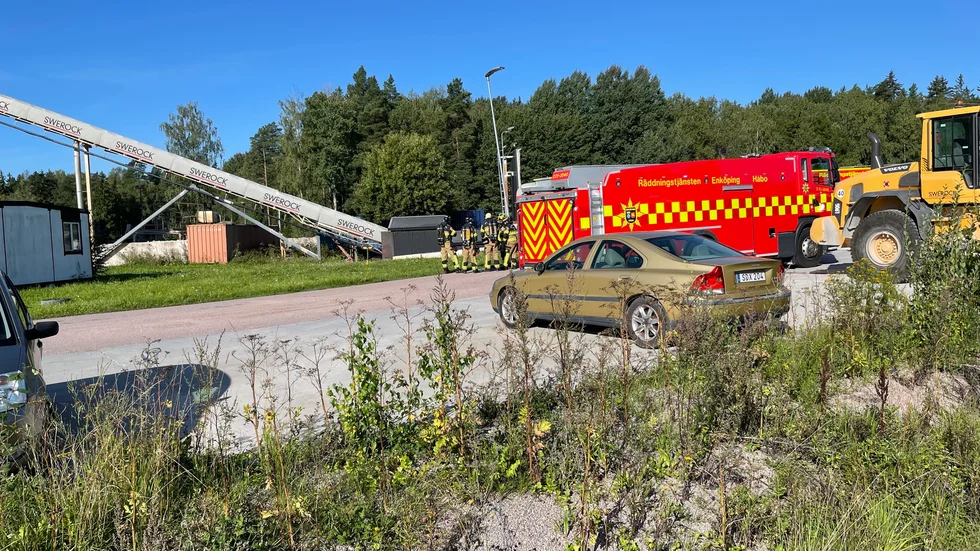 Räddningstjänsten på plats. 
