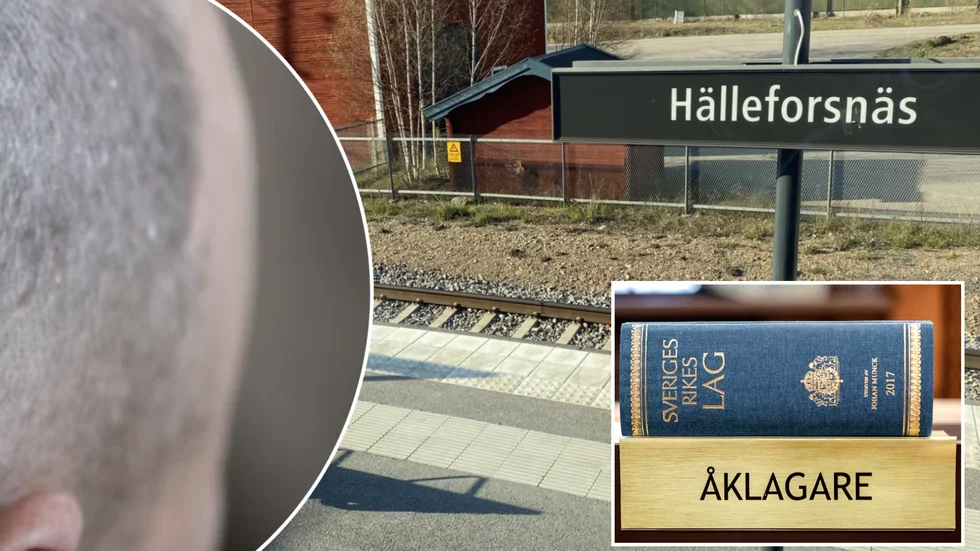 Polisen klev på tåget i Hälleforsnäs, de omhändertog mannen enligt LOB och förhörde honom. Han står nu åtalad för våld mot tjänsteman respektive hot mot tjänsteman.