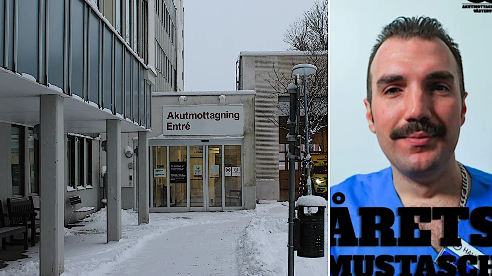 Sjuksköterskan Halil Hajdari vann årets upplaga av Mustaschkampen på akuten i Västervik. 